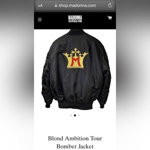 MADONNA Blond Ambition Tour Bomber Jacket Sz Medium CELEBRATION Rare & Sold Out